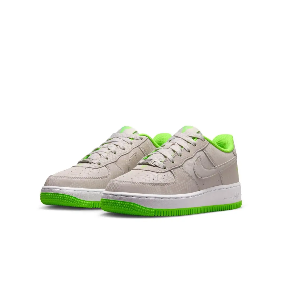Grd School Nike Air Force 1 Low IO4610-002 Vast Grey/electric Green-white-size 4