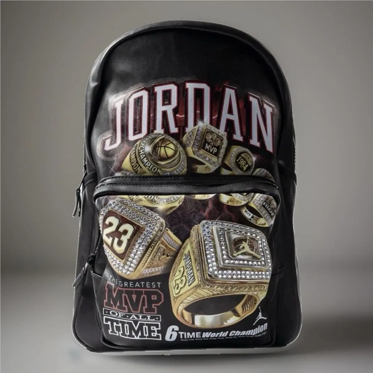 Jordan Borough Graphic 6 Rings Backpack Black School Bookbag MA9174-023