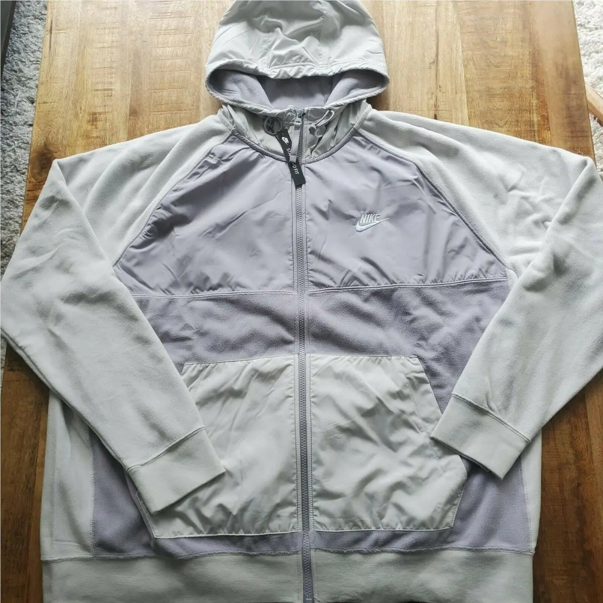 Nike clothing - Nike Sportswear Hybrid Graphic Full-Zip Hoodie - CJ7027-008 - Light Orewood 1