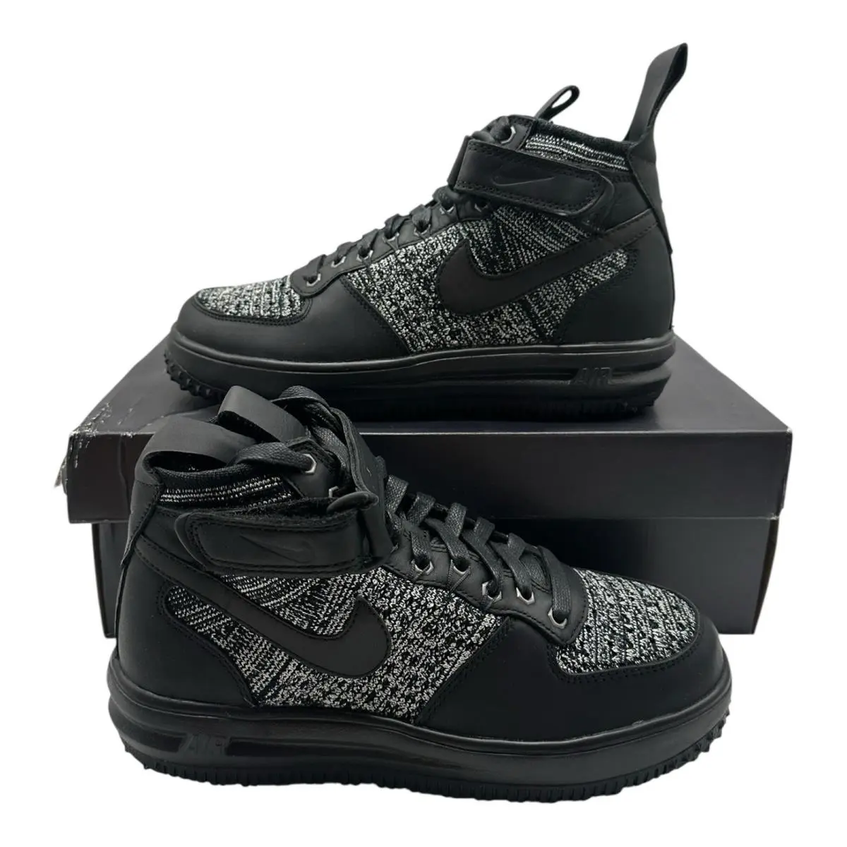 Nike Lunar Force 1 Flyknit Workboot Womens 7.5 Black White Oreo Shoes 860558-001