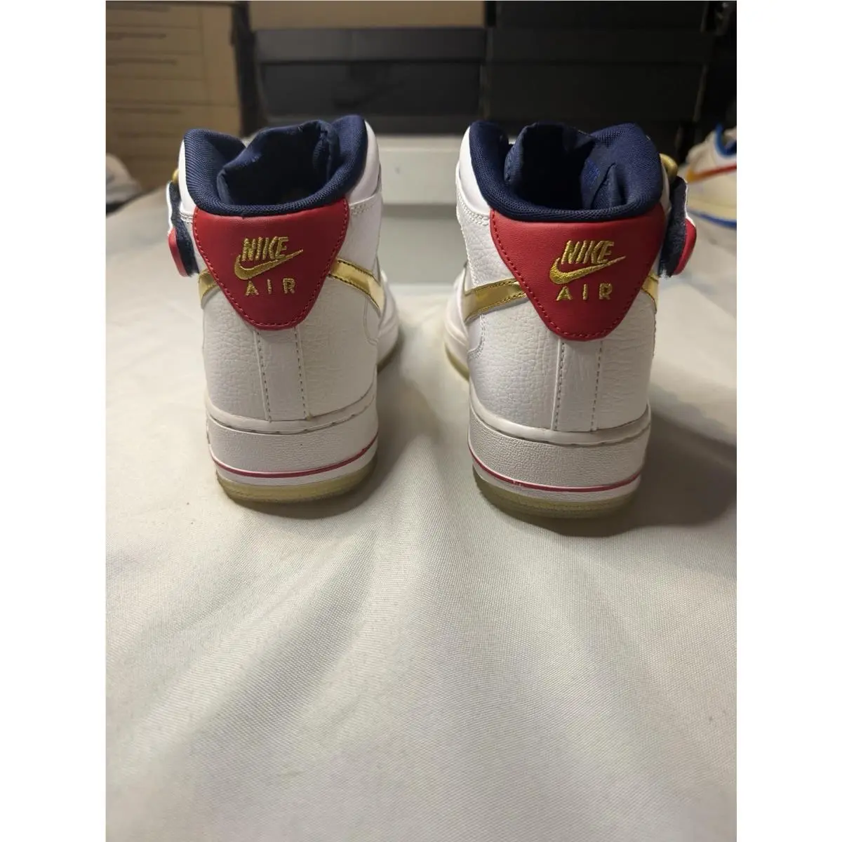 Nike shoes - Nike Air Force 1 Mid (GS) - 314195-108 - White, Navy, Gold, Red 8