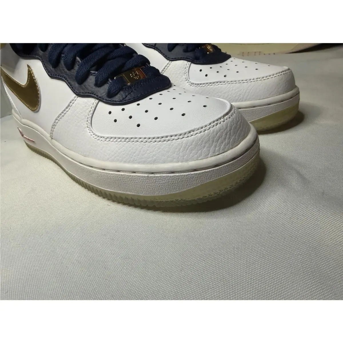 Nike shoes - Nike Air Force 1 Mid (GS) - 314195-108 - White, Navy, Gold, Red 3