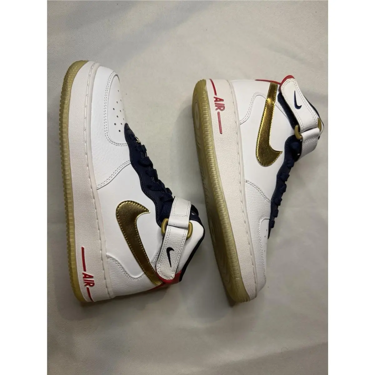 Nike shoes - Nike Air Force 1 Mid (GS) - 314195-108 - White, Navy, Gold, Red 6