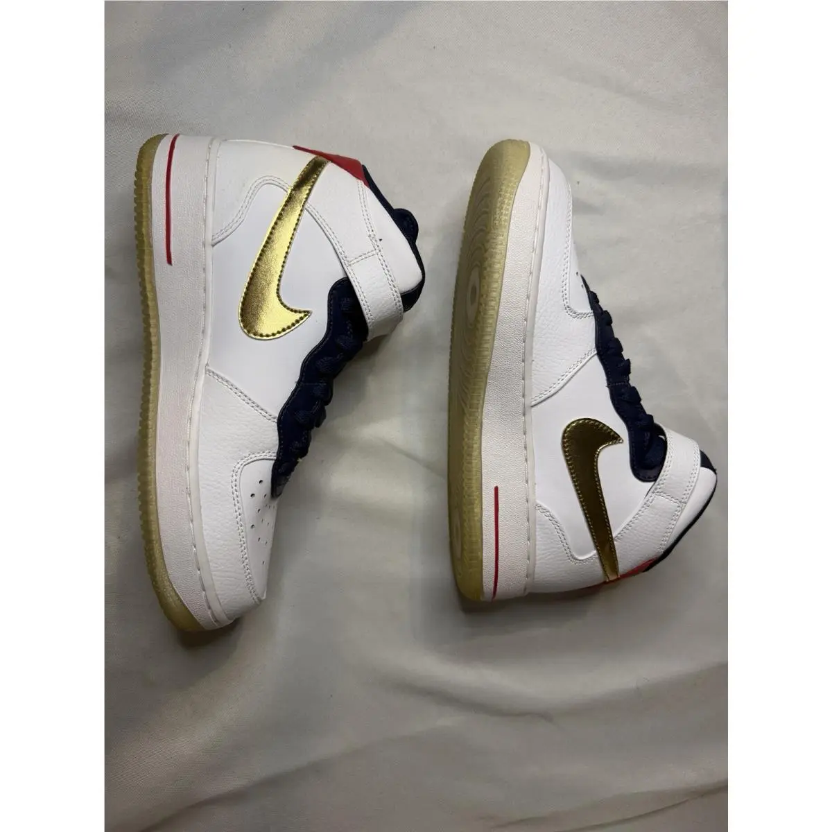 Nike shoes - Nike Air Force 1 Mid (GS) - 314195-108 - White, Navy, Gold, Red 7