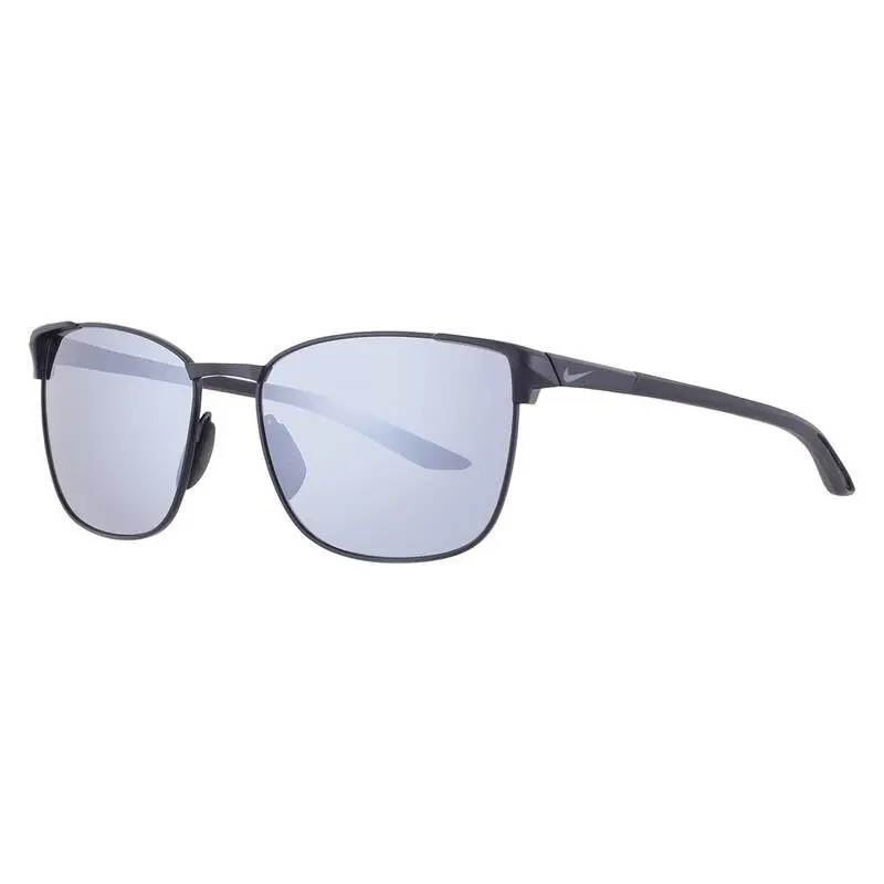 Nike FV2377-010 Satin Black Metal Fusion Sunglasses with Silver Flash Lenses