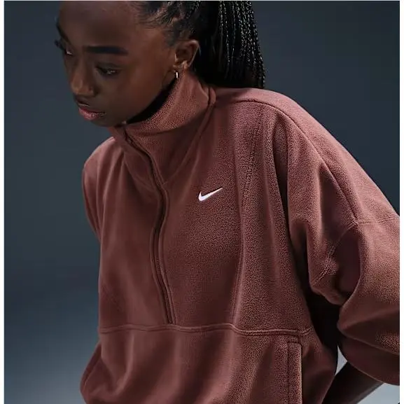 One Therma-fit Half Zip Top Womens M Burgundy Crush Fleece HV3715-652 skm92 by Nike