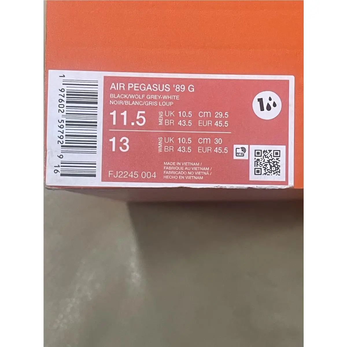 Nike shoes - Air Pegasus `89 G - Air Pegasus - Black/White/Gum Medium Brown/Wolf Grey (UPC: 0197602597929) 5