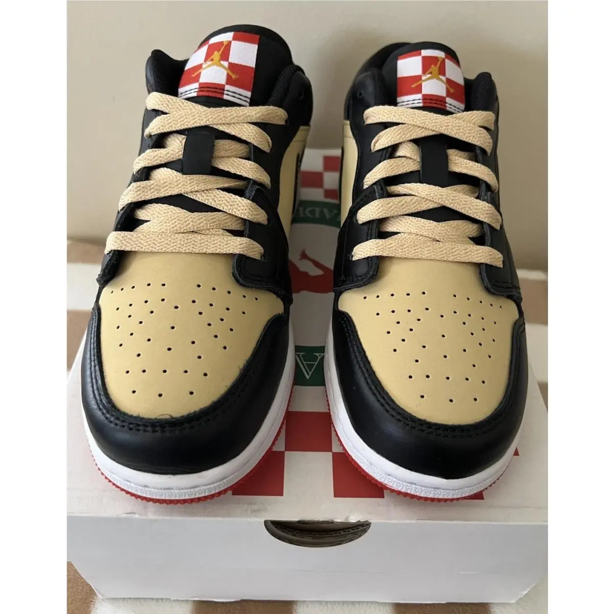 Nike shoes - Air Jordan 1 Low - Air Low - HQ2016 200 - Sesame/Black/Fire Red/White 7