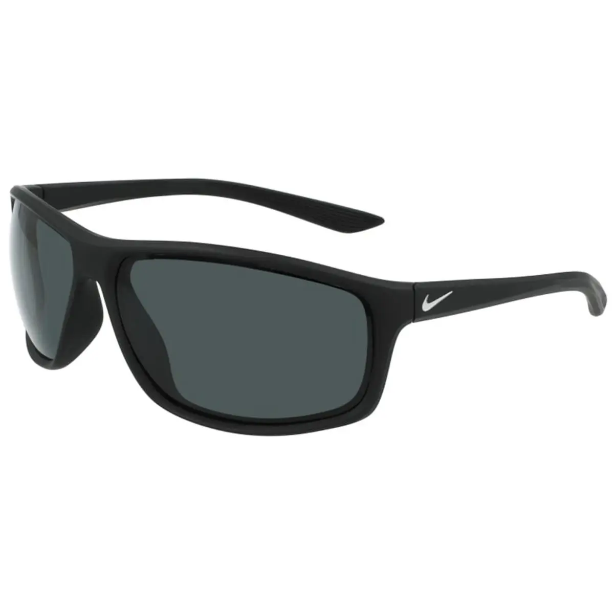Nike Men`s Adrenaline Polarized Matte Black Wrap Sunglasses EV1114-001 - Frame: Matte Black, Lens: Gray