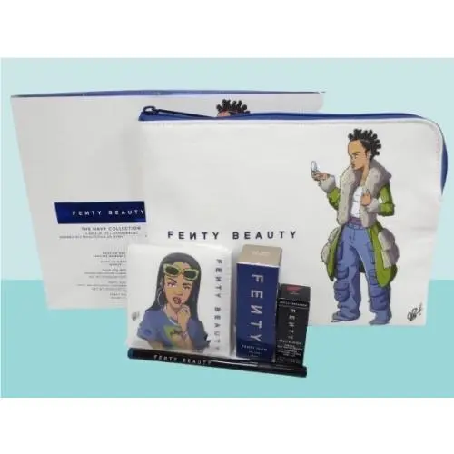 Fenty Beauty The Navy Collection 5 Piece Lip Eye + Accesories Set Box
