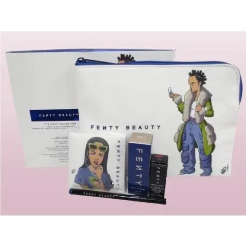 Fenty Beauty The Navy Collection 5 Piece Lip Eye + Accesories Set Box