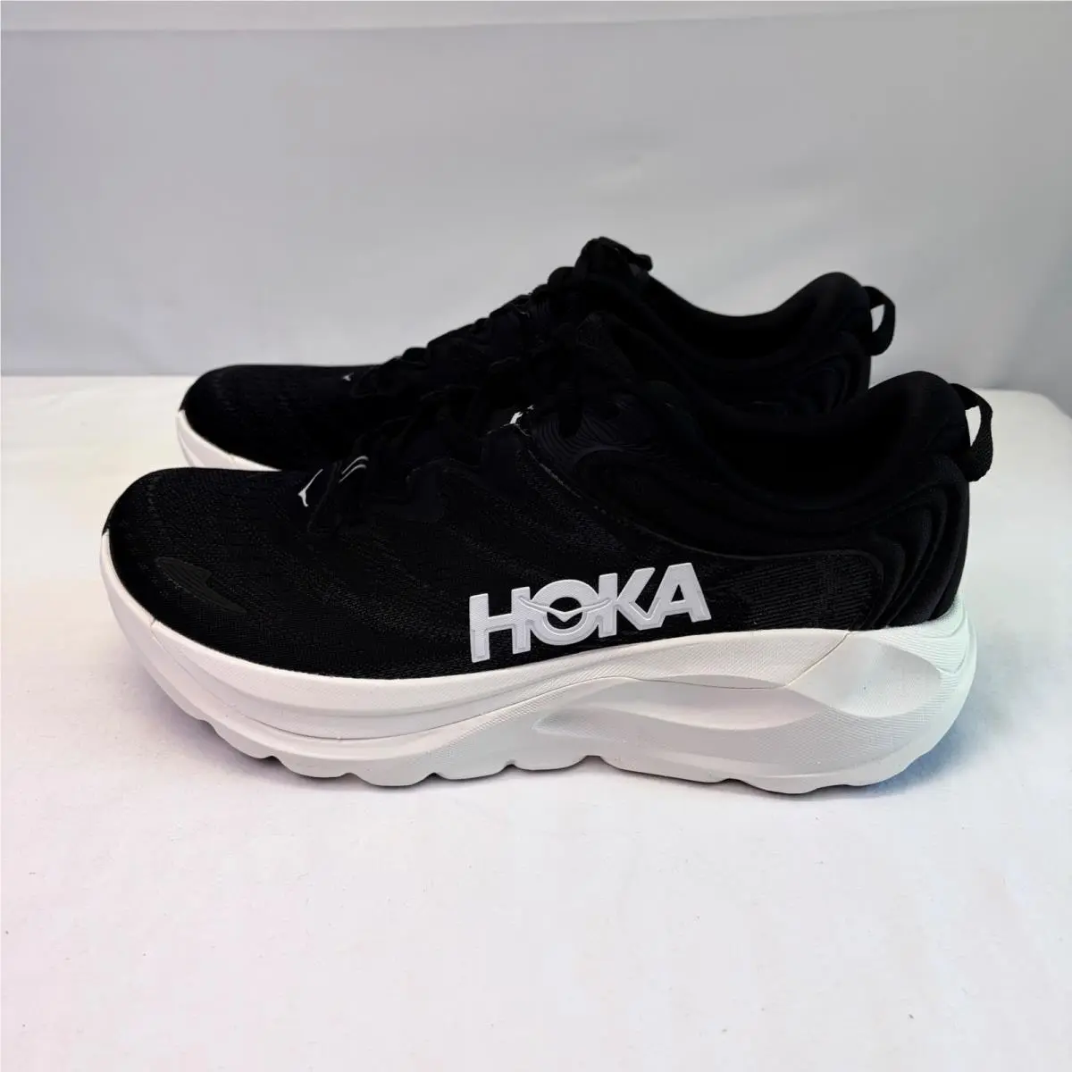 Hoka Gaviota 6 Running Shoes Men 11D Black White Stability Athletic Sneakers