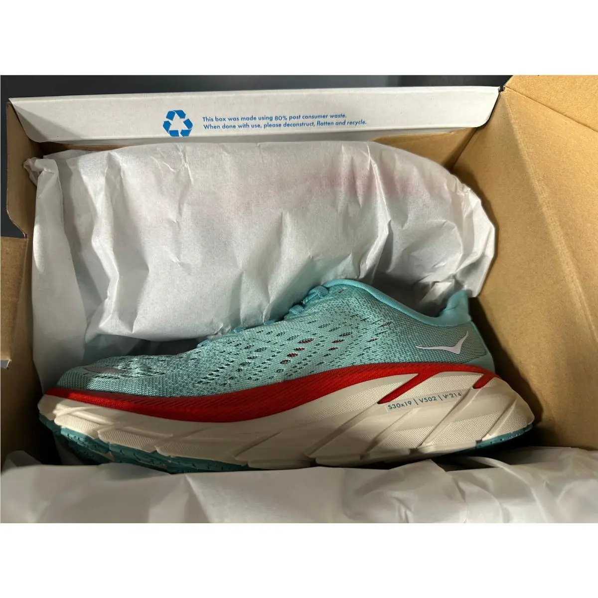 Hoka One One Clifton 8 Aquarelle Eggshell Blue Women`s Running Shoes Size 5B