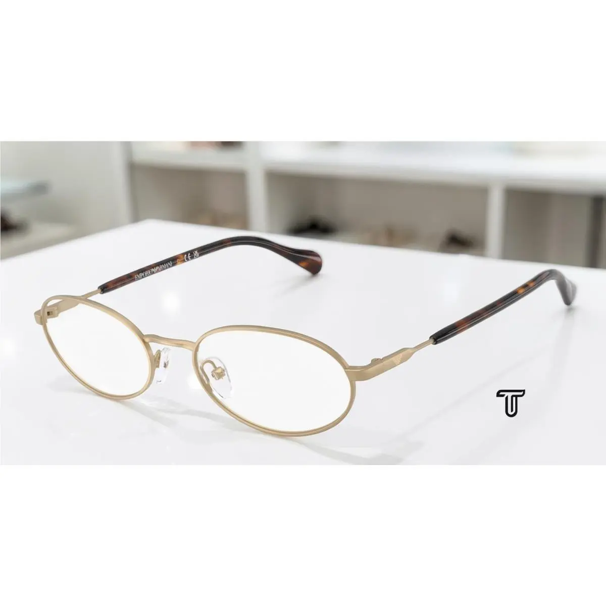 EA2175 30021W Matte Pale Gold Clear 54 mm Men`s Sunglasses by Emporio Armani