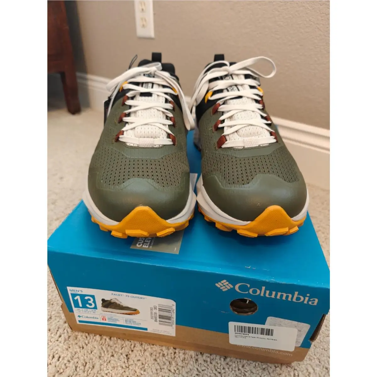 Columbia shoes - Facet 75 Outdry - Facet Outdry - BM8538-383 - Green and Black (UPC: 195978772438) 1