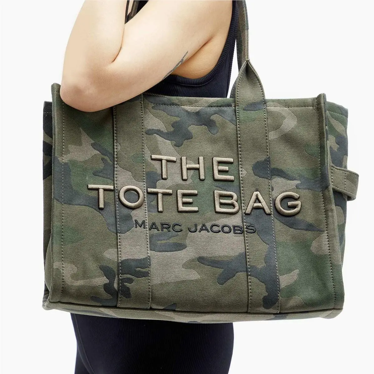 Marc Jacobs The Large Tote Bag in Camo Camouflage Canvas