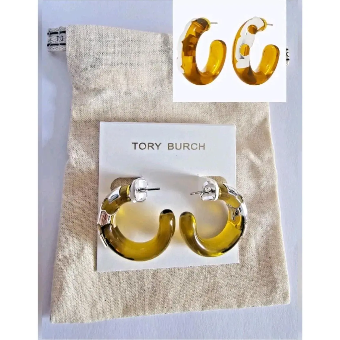 Tory Burch Resin Hoop Earrings
