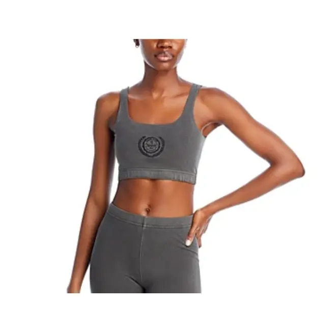 Reebok x Anine Bing Logo Square Neck Bralette Gray Size XL 0537
