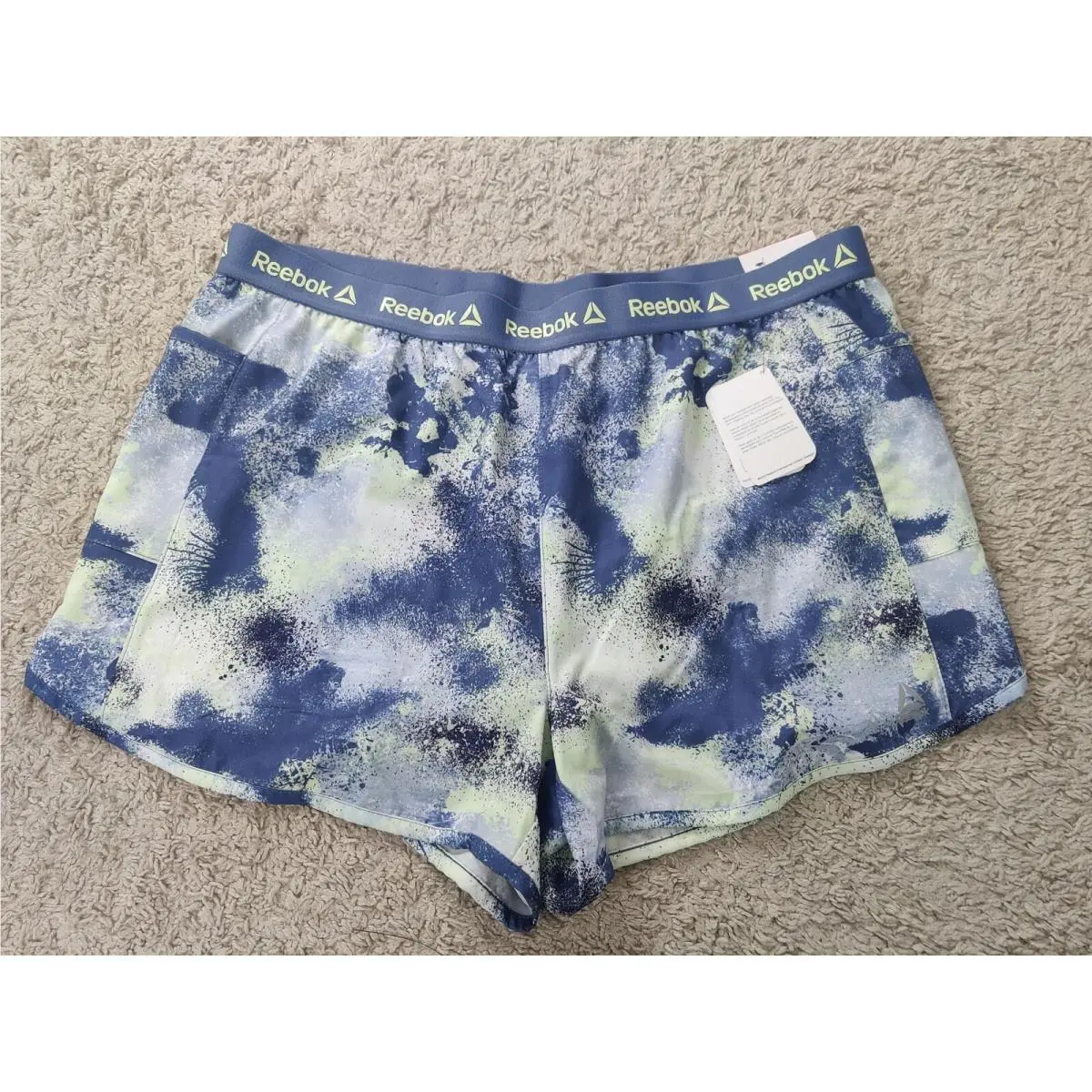 Reebok Womens Relaxed Shorts Xxl Blue Indigo Green Athletic Casual