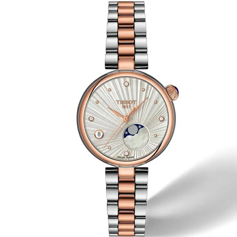 Tissot Desir Moonphase Quartz 29.6mm Silver Dial Women`s Watch T1522232203600