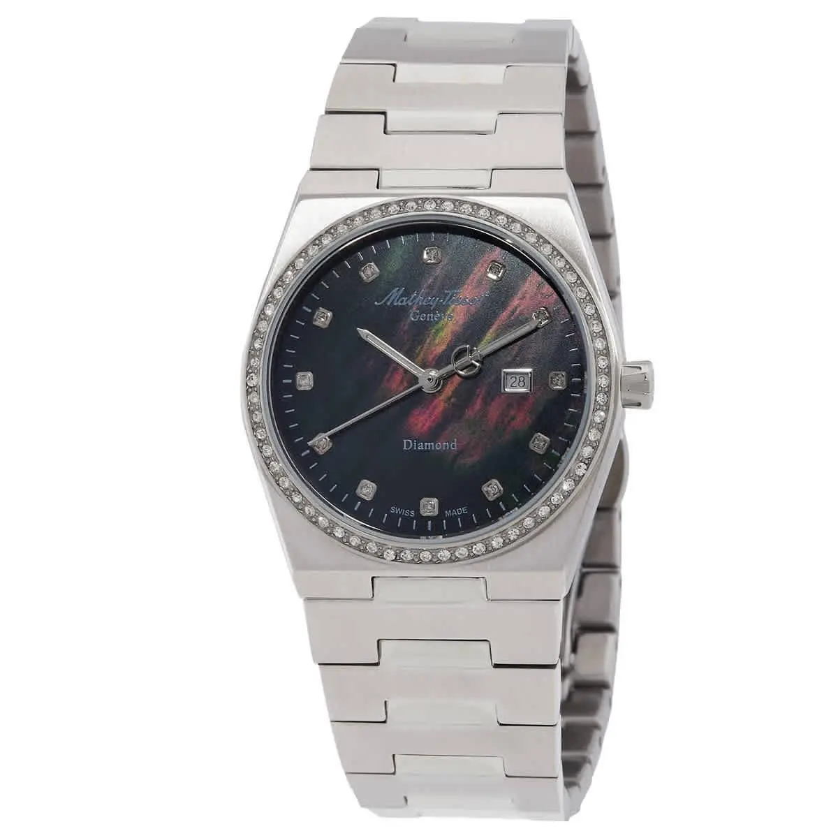 Mathey-tissot D118SAN Zeus Lady Diamond Black Dial 34 mm Women`s Watch