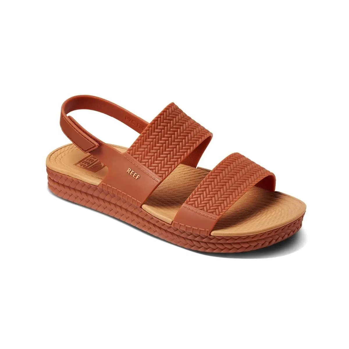 Reef Water Vista CJ0135 Sandals Women`s US 7 Brunette Leather Slingback Hawk3388