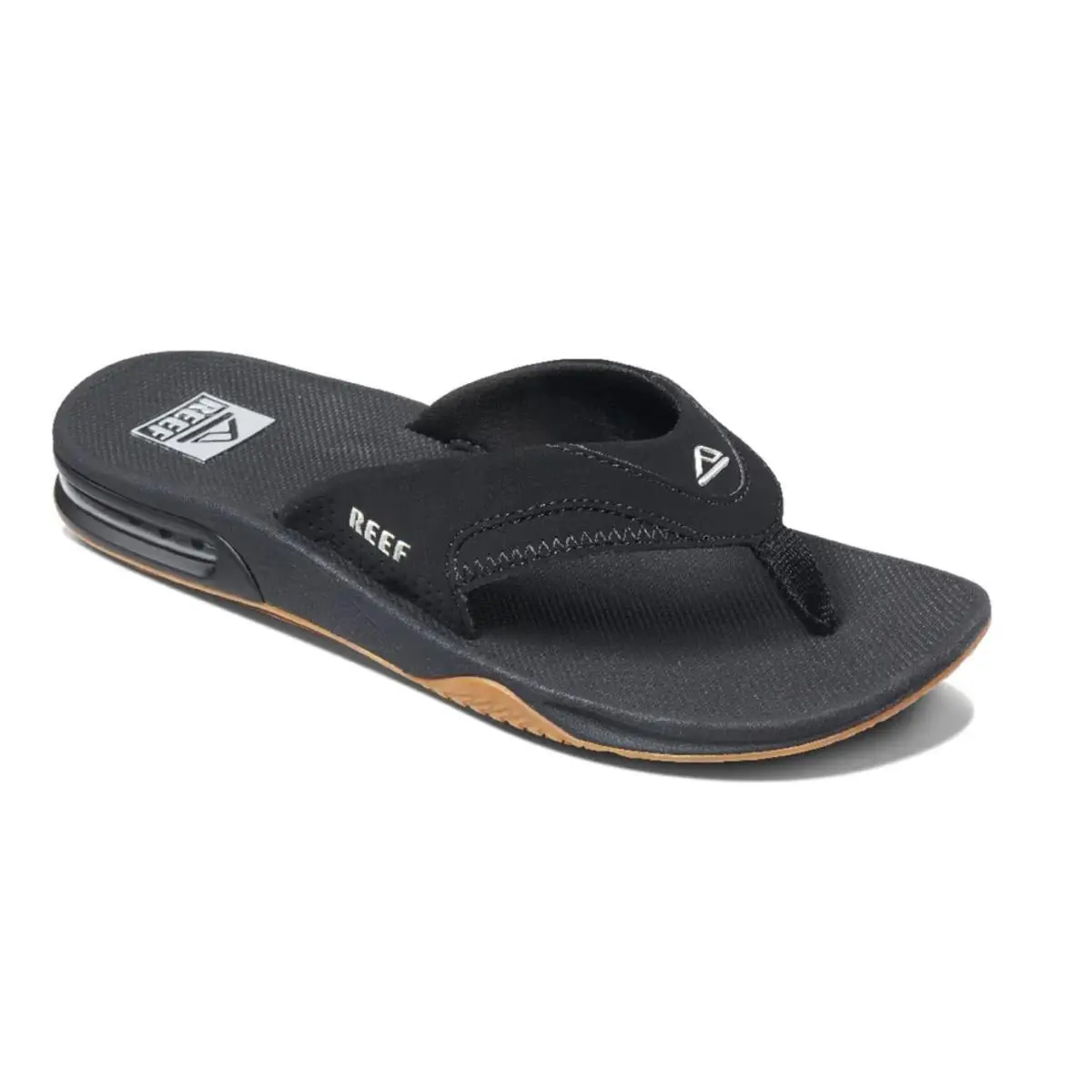 Men`s  Fanning Arch Support Flip Flop Sandal RF2026 Black/silver by Reef