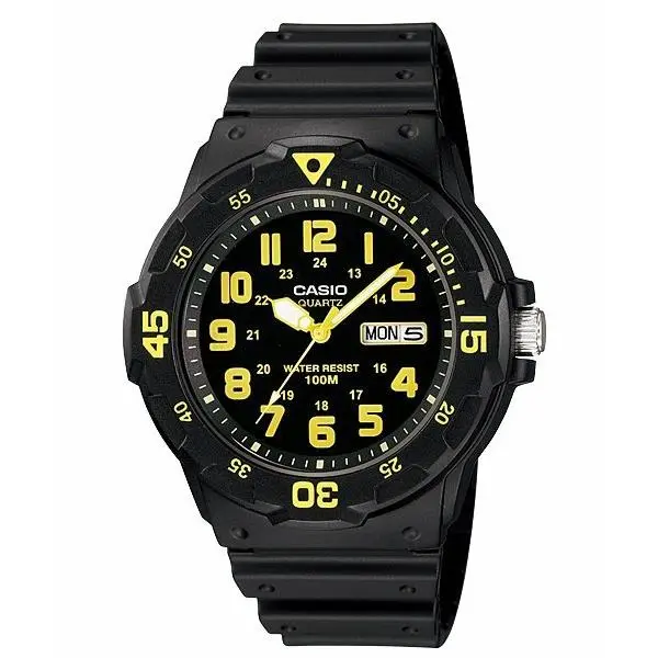 Casio MRW200H Series Men`s Black Rubber Strap Day Date Analog Sports Watch