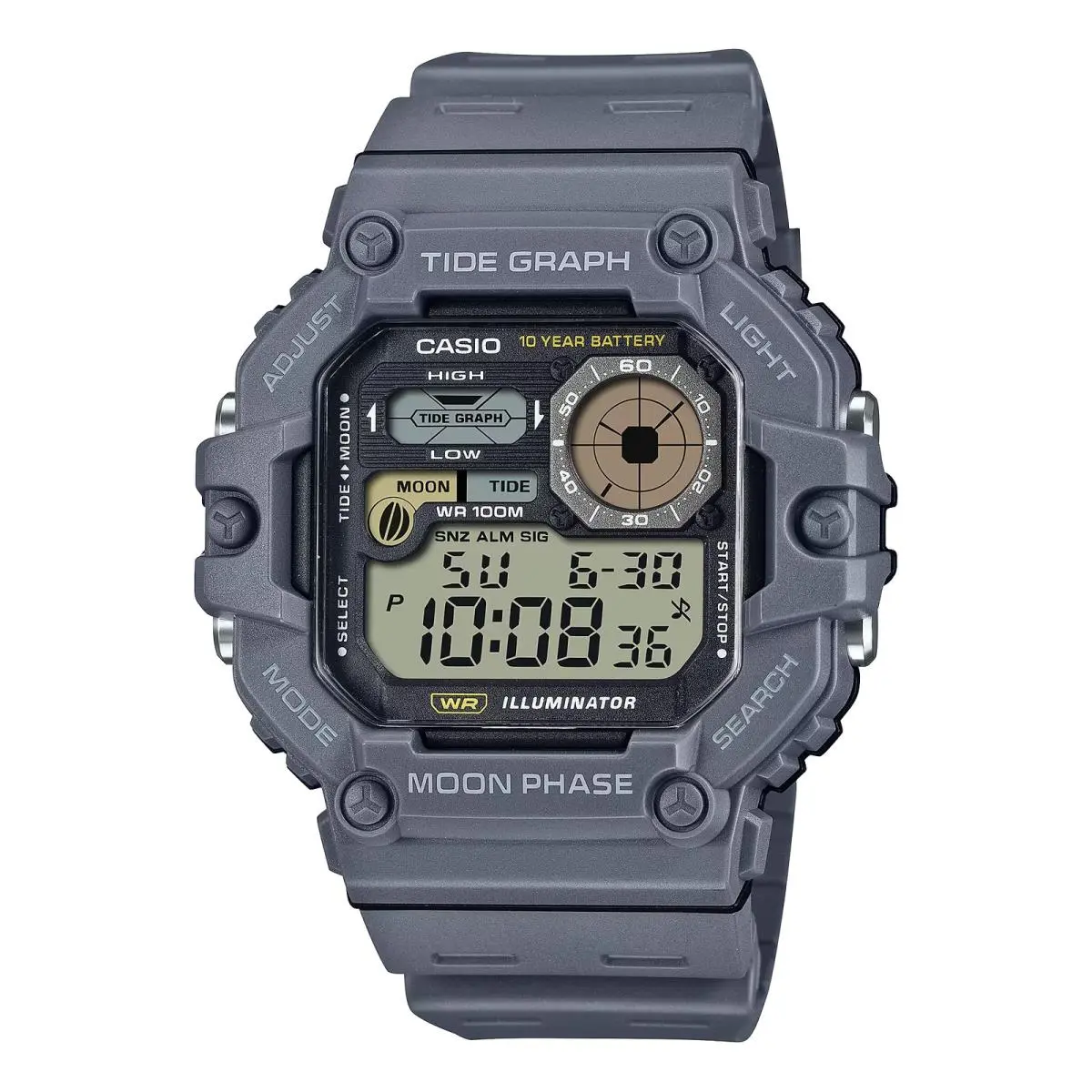 Casio Men`s Digital Watch with Gray Resin Band - WS-1700H-8AVCF