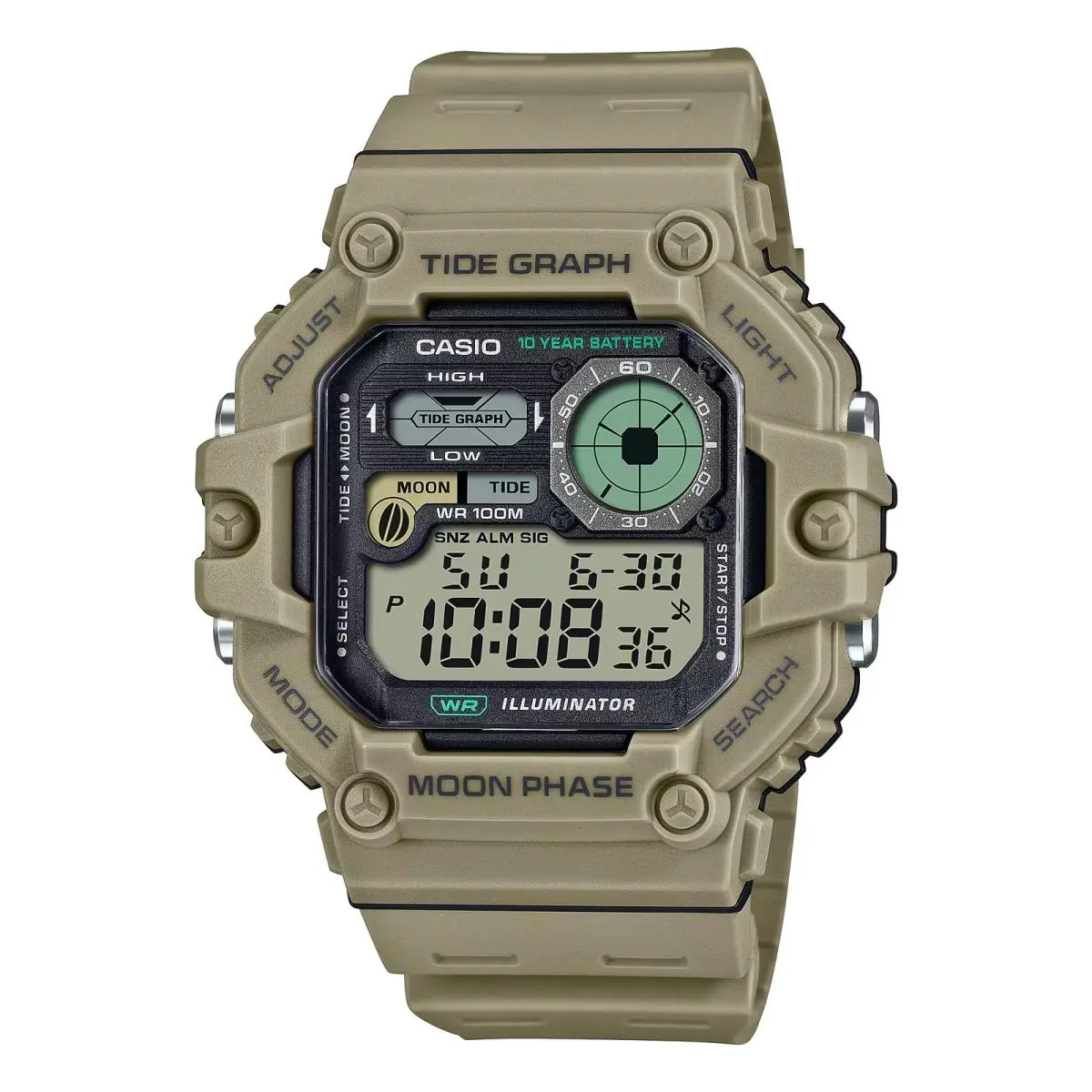 Casio Men’s Digital Watch Brown Resin Band - WS-1700H-5AVCF