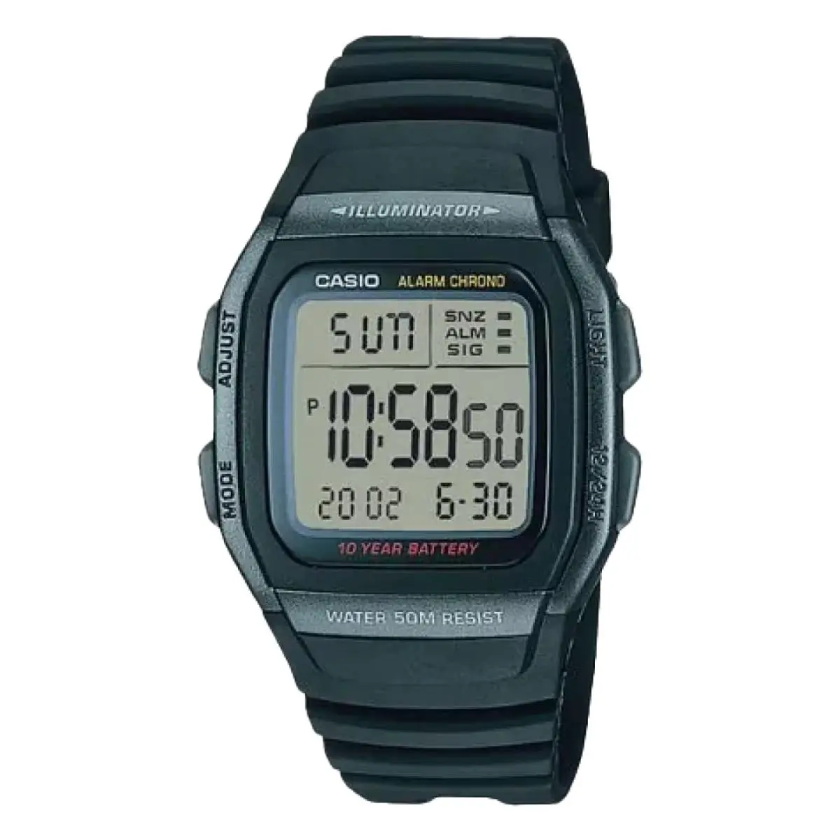 Casio Men`s Classic Digital Watch with Black Strap - W-96H-1BV