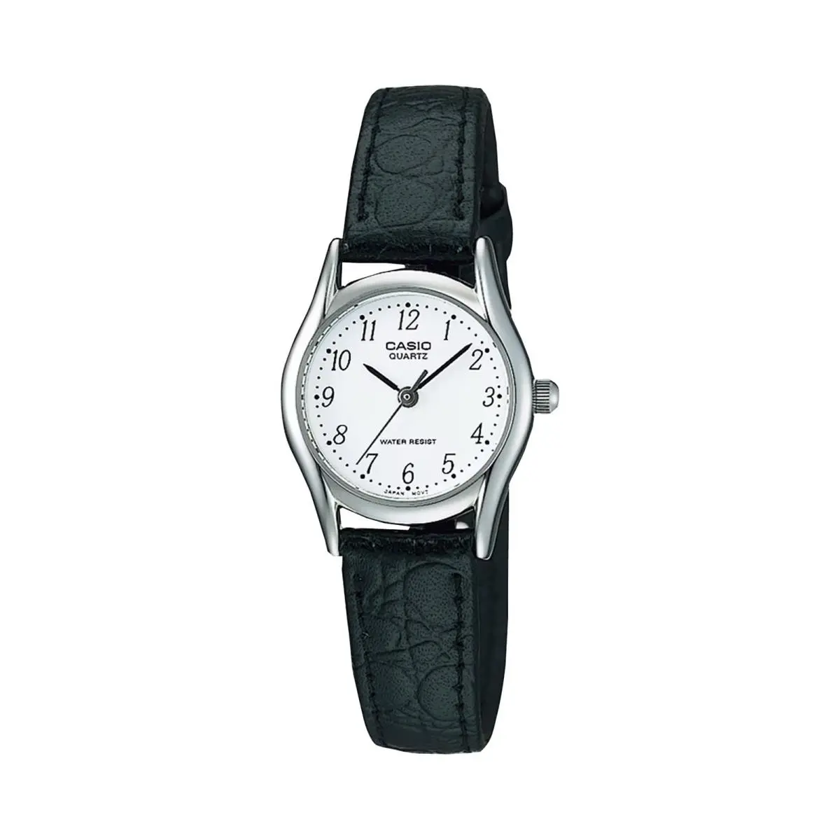 Casio Women’s Black Leather Watch with White Dial - LTP-1094E-7BRDF