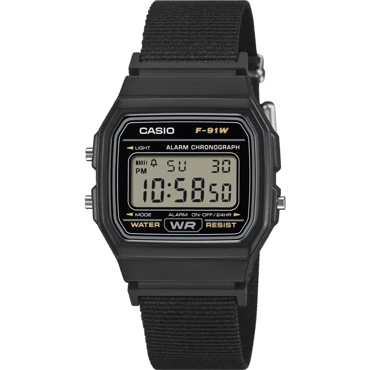 Casio Digital Retro Black Watch F-91WF-1A Cloth Band