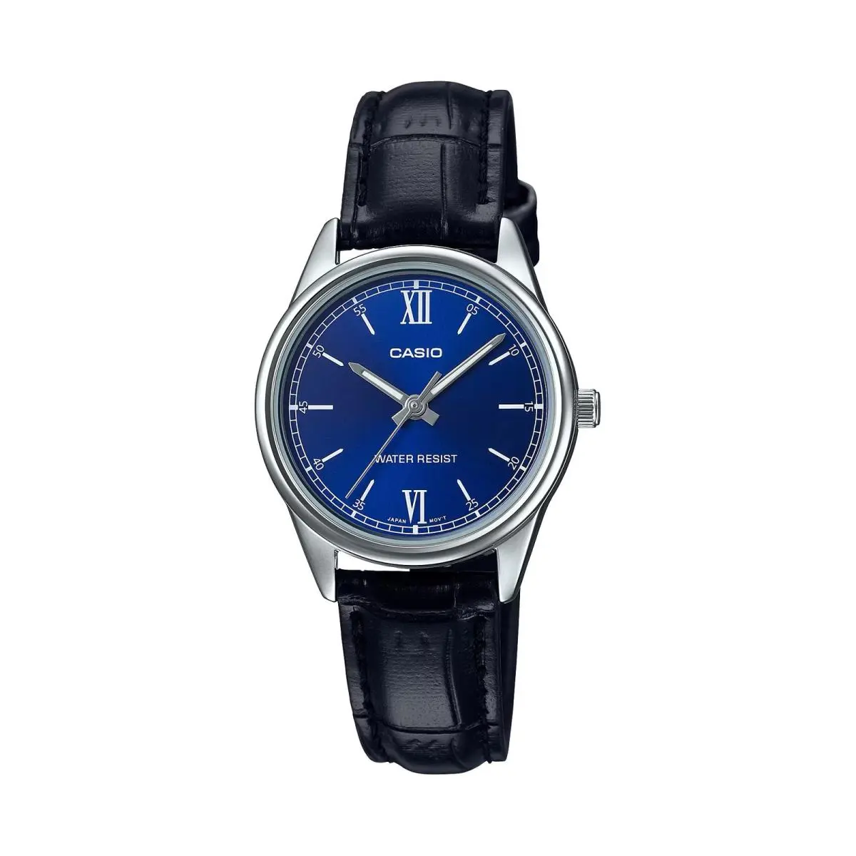 Casio Women’s Blue Dial Leather Analog Watch - LTP-V005L-2BUDF