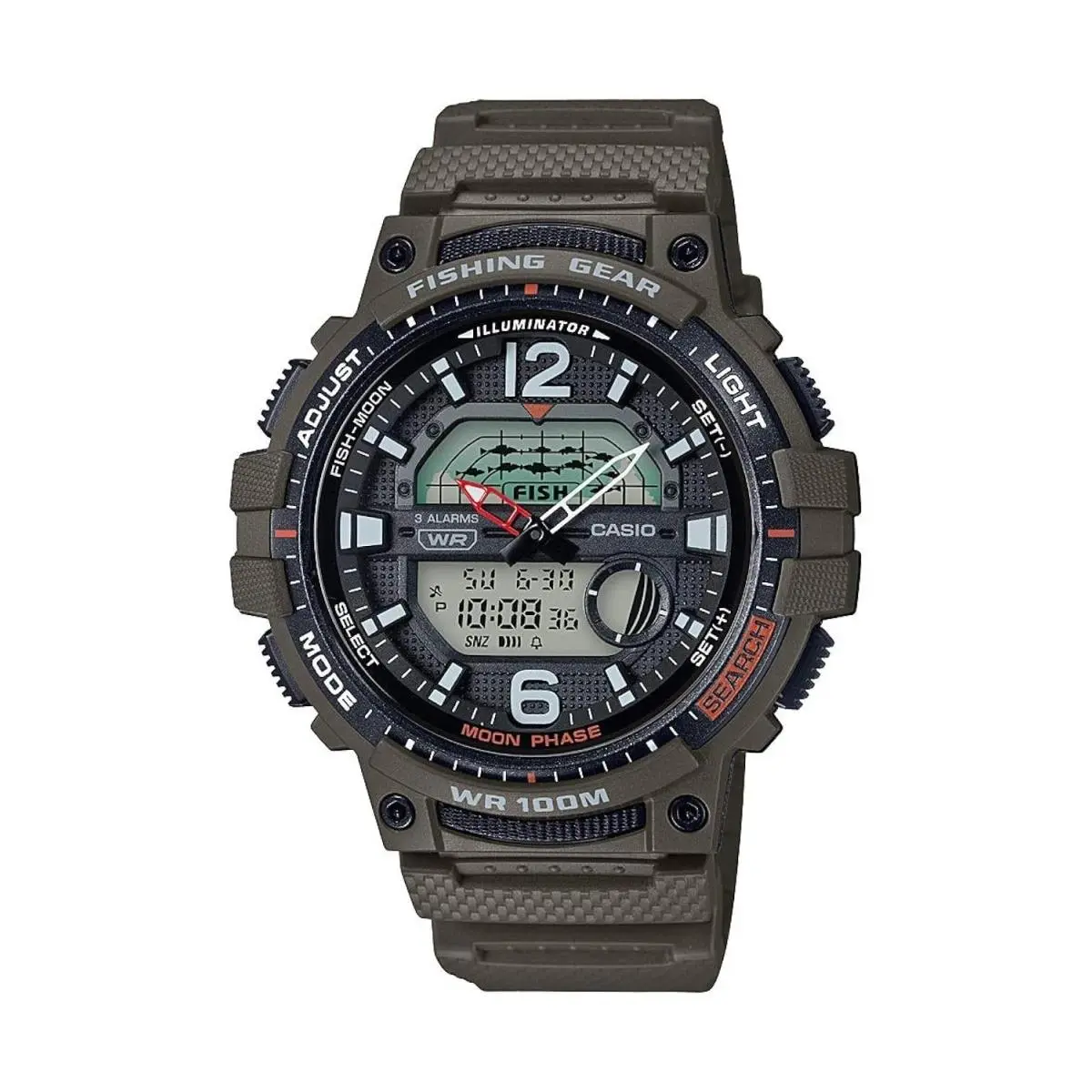 Casio Men`s Fisher Timer Quartz Watch with Resin Strap Green 24.1 Model: