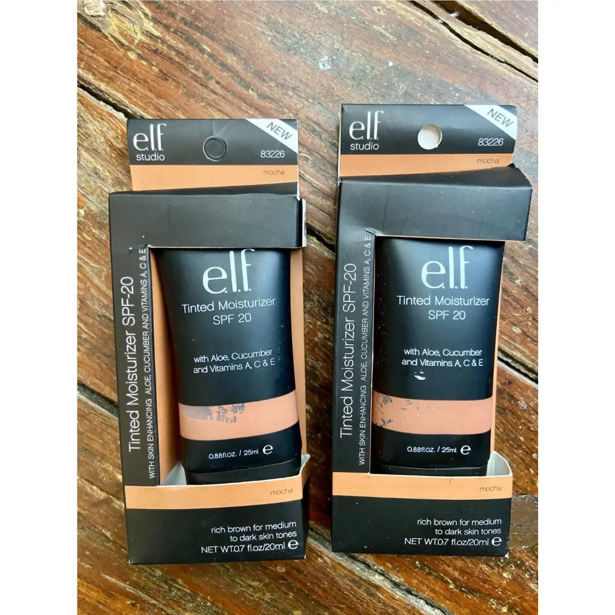 2 E.l.f. Studio Tinted Moisturizer Spf 20 Mocha 83226 Rich Brown Medium Dark by e.l.f. Cosmetics