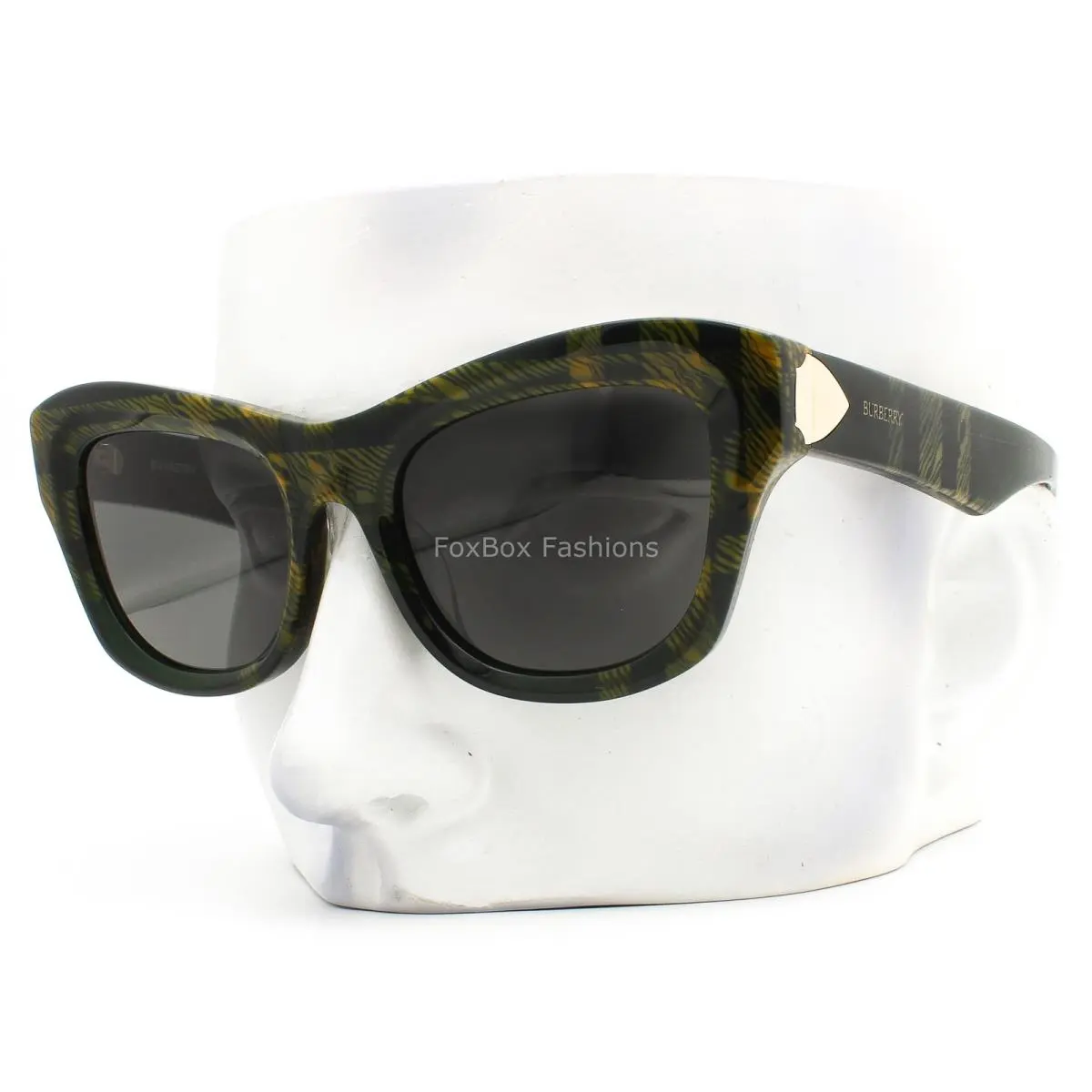 Sunglasses Polished Green Blue Check BE 4442U 4125/87 with Case by Burberry