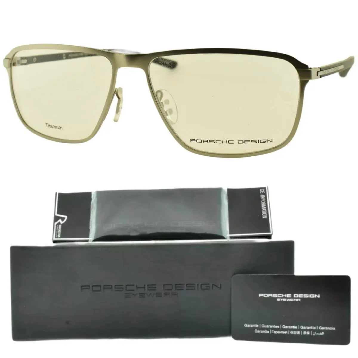 Porsche Design P`8285 D Silver Black Rectangle Optical Frame Eyeglasses