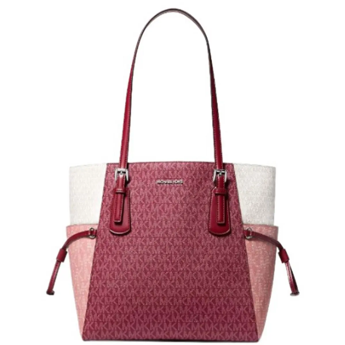 Michael Kors Outlet Voyager Large Color-block Signature Logo Tote Bag 35S5SV6T7B