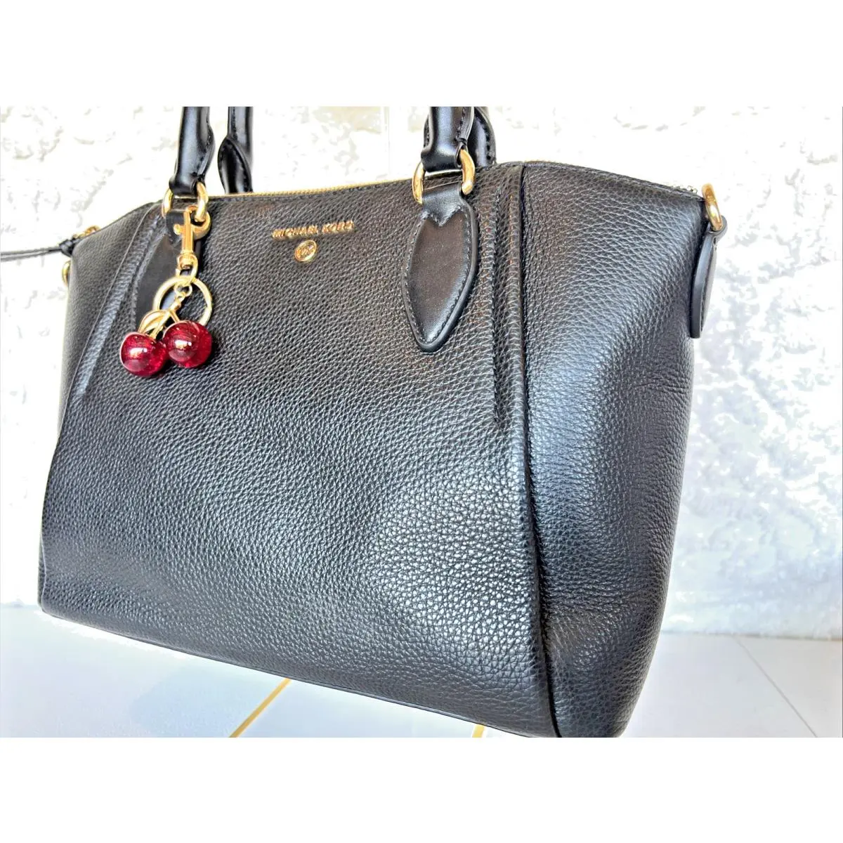 Michael Kors Sienna Black Leather Satchel Handbag Crossbody Orig