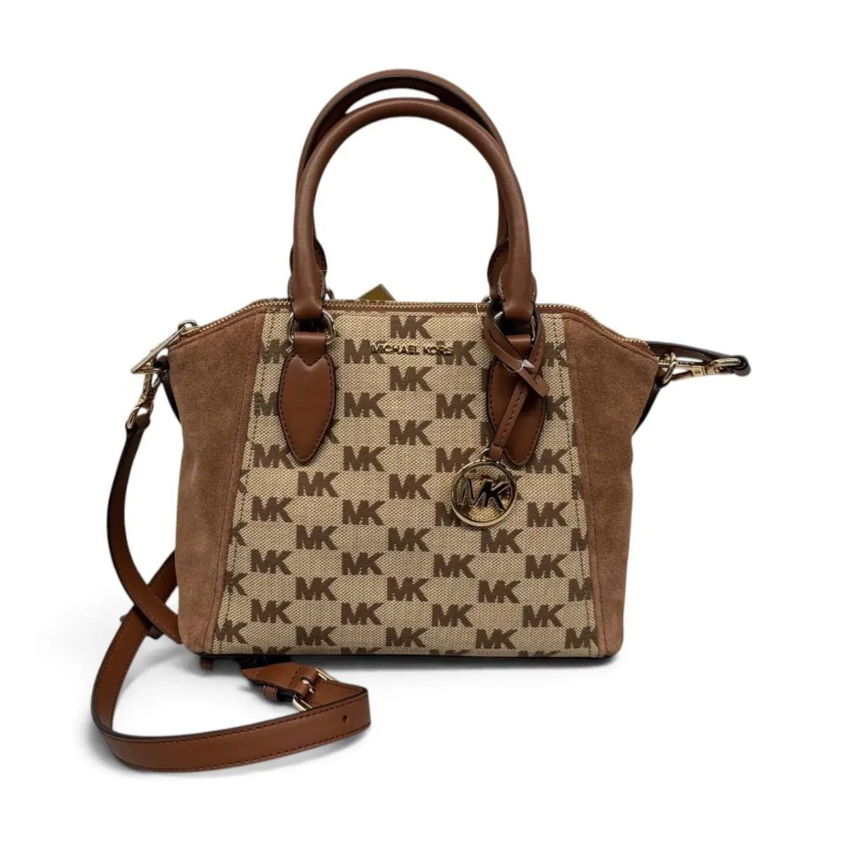 Michael Kors Sienna Small Satchel Beige Ebony 38T6G4SS1J - W/tag