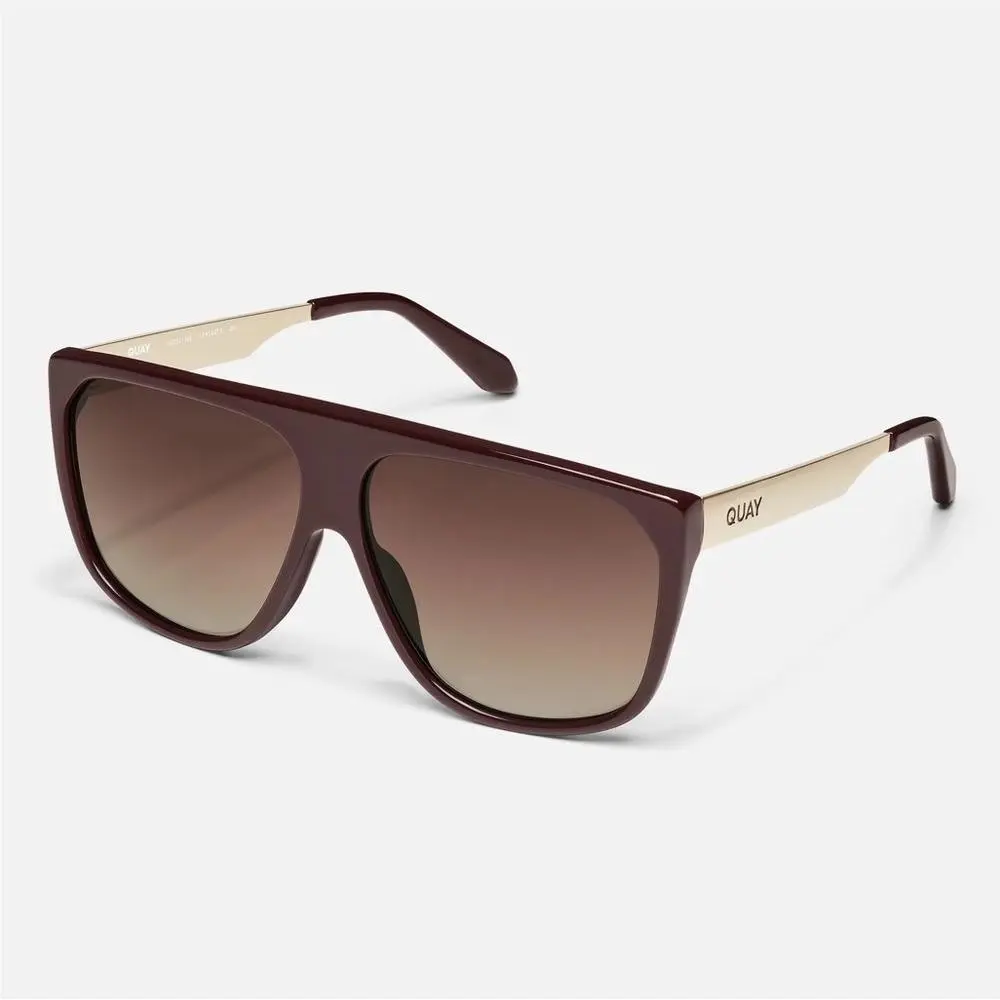 Quay Australia No Curfew Oversized Shield Sunglasses Espresso Brown NO-NS-2080 by QUAY