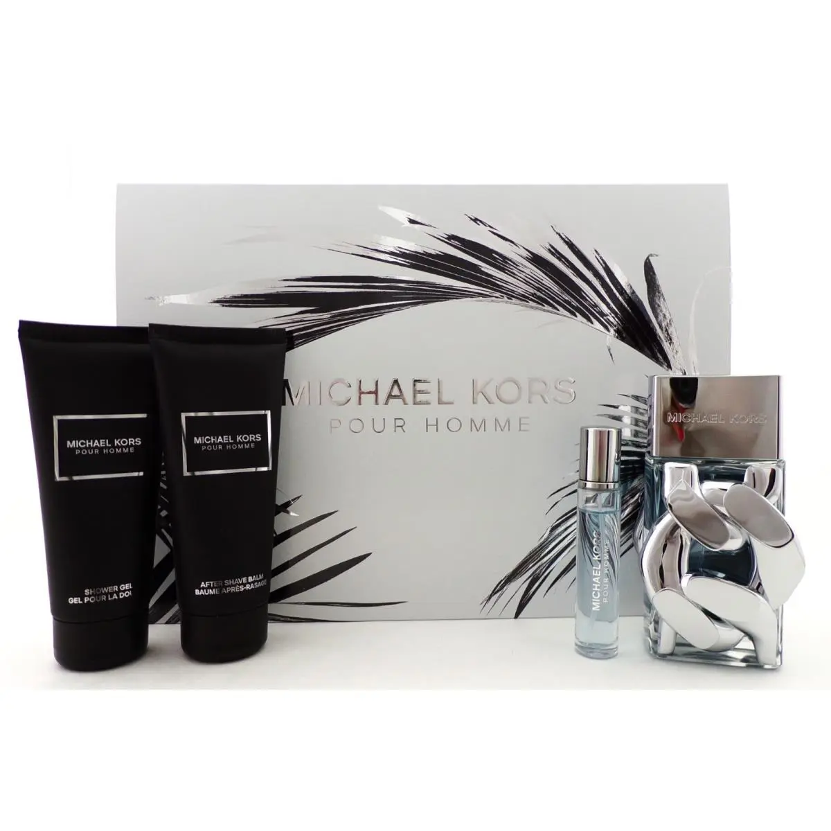 Michael Kors Pour Homme 4 Pcs Set For Men 3.4 Oz. Edp Spray+travel+balm+s/gel