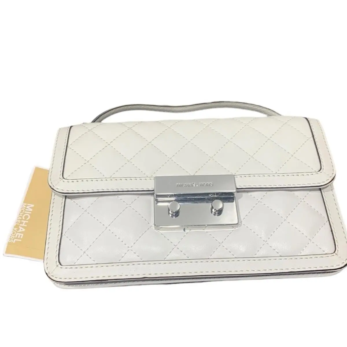 Kors Sloan Messenger White and Silver Crossbody Bag