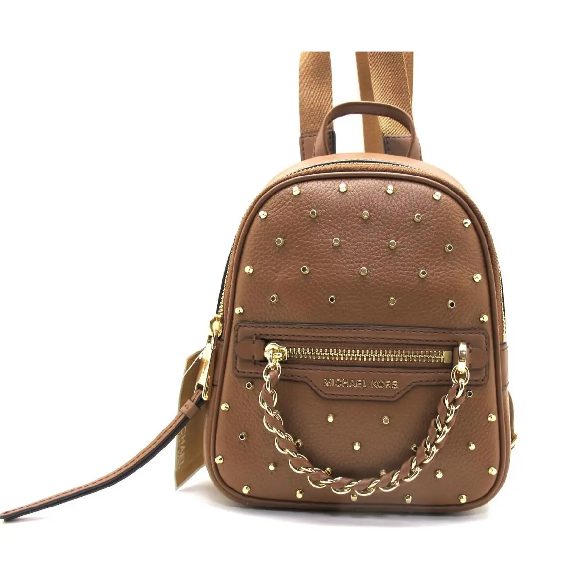 Michael Kors Elliot Leather Studs XS Convertible Messenger Backpack Luggage