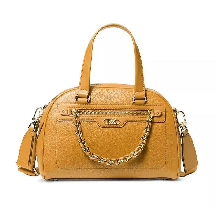 Michael Kors Williamsburg Golden Rod Small Leather Bowling Satchel Bag