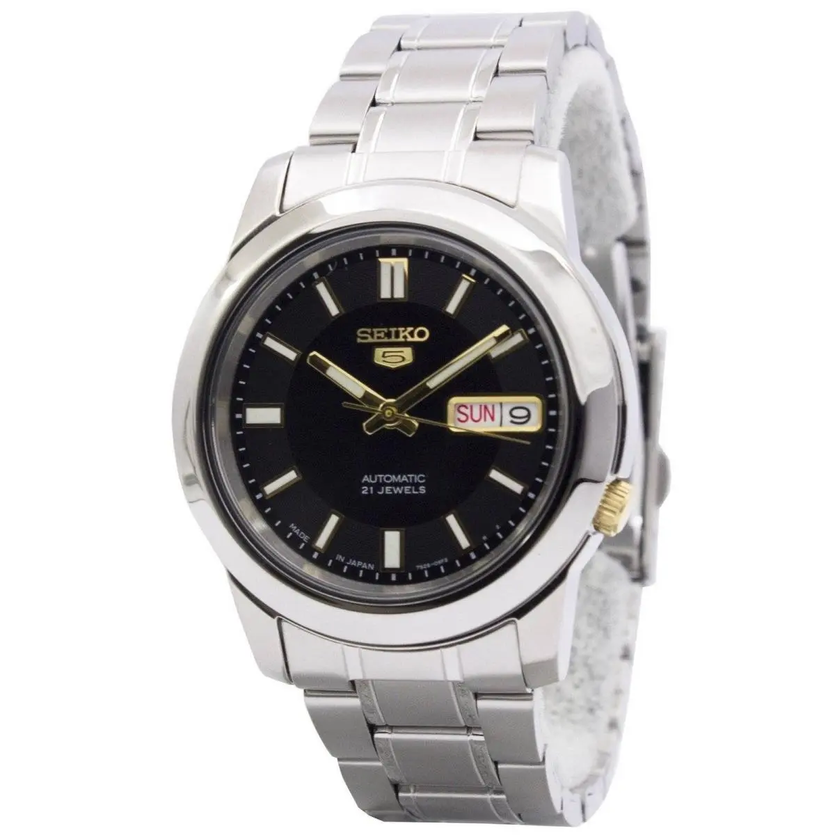 Seiko 5 Automatic 21 Jewels Japan Made Black Dial SNKK17J1 Men`s Watch