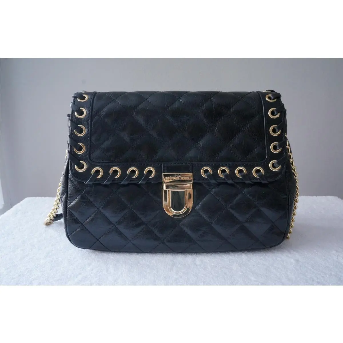Michael Kors Purse Hippie Grommet Sloan Quilted Leather Shoulder Flap Bag