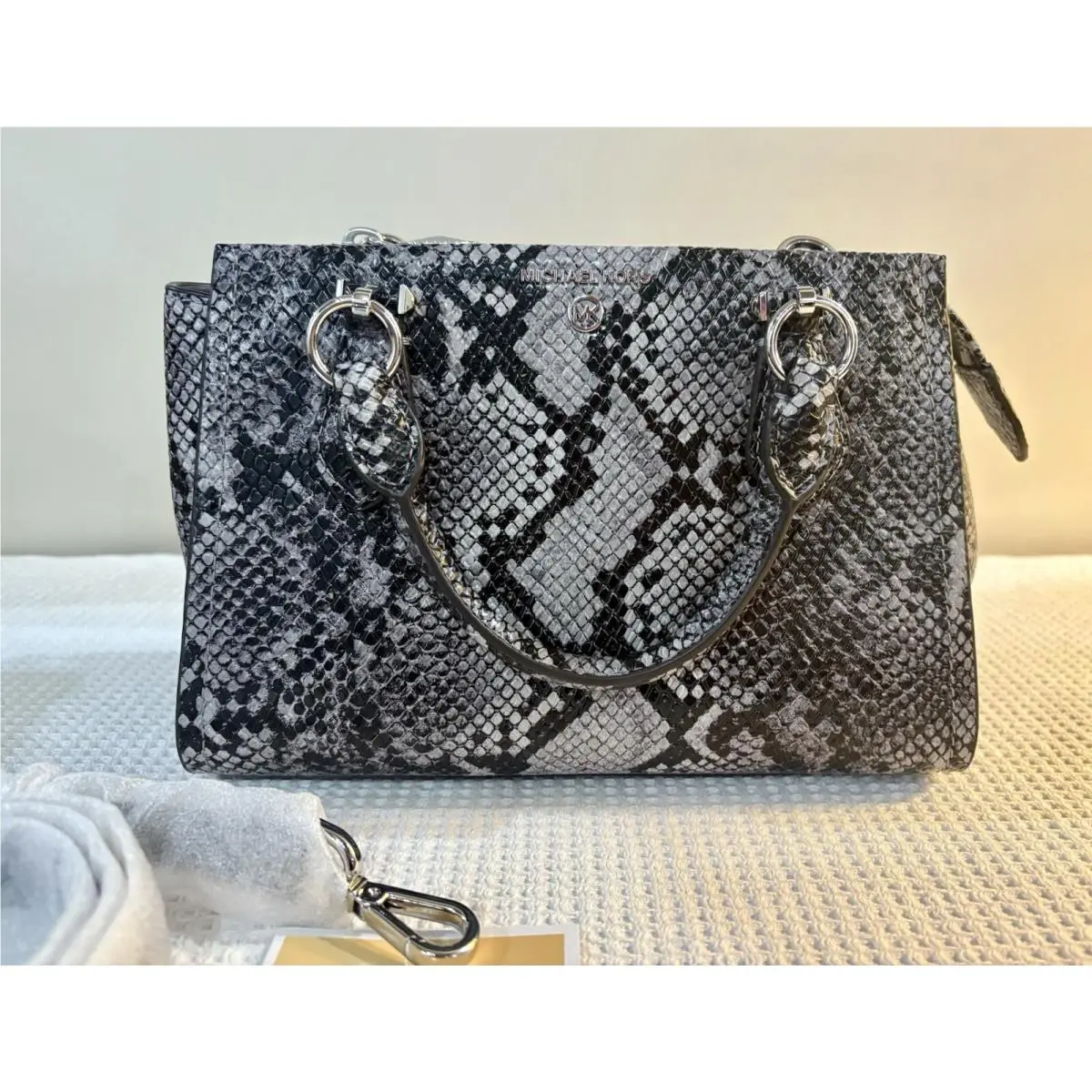Purse Wallet Set - Michael Kors Marilyn Sm Snake Crossbody Zip Around Wallet