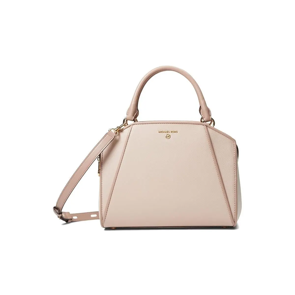 Michael Kors Cleo Medium Leather Satchel Soft Pink Cream Fawn 30H1G9CS2L